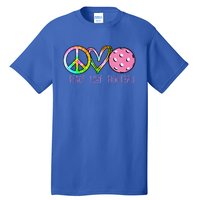 Girls Pickleball Retired Ladies Peace Love Pickleball Tall T-Shirt