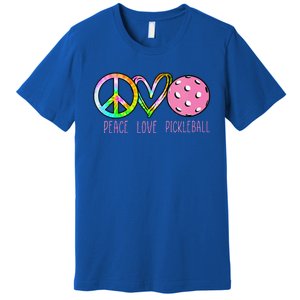 Girls Pickleball Retired Ladies Peace Love Pickleball Premium T-Shirt