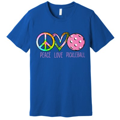 Girls Pickleball Retired Ladies Peace Love Pickleball Premium T-Shirt