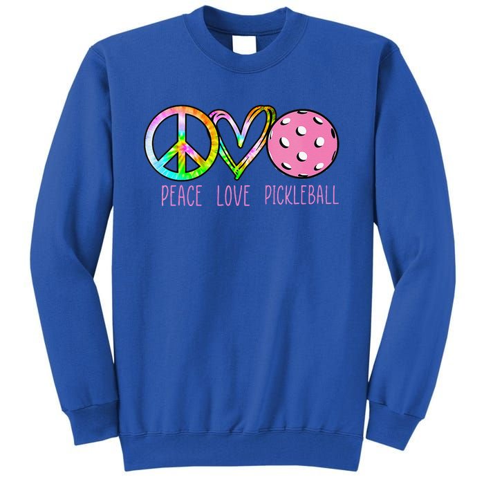 Girls Pickleball Retired Ladies Peace Love Pickleball Tall Sweatshirt