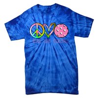 Girls Pickleball Retired Ladies Peace Love Pickleball Tie-Dye T-Shirt