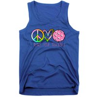 Girls Pickleball Retired Ladies Peace Love Pickleball Tank Top