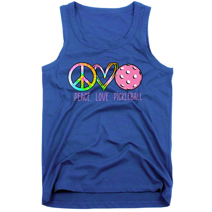 Girls Pickleball Retired Ladies Peace Love Pickleball Tank Top