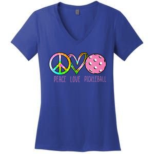 Girls Pickleball Retired Ladies Peace Love Pickleball Women's V-Neck T-Shirt