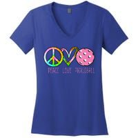 Girls Pickleball Retired Ladies Peace Love Pickleball Women's V-Neck T-Shirt