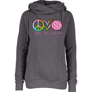 Girls Pickleball Retired Ladies Peace Love Pickleball Womens Funnel Neck Pullover Hood