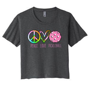 Girls Pickleball Retired Ladies Peace Love Pickleball Women's Crop Top Tee