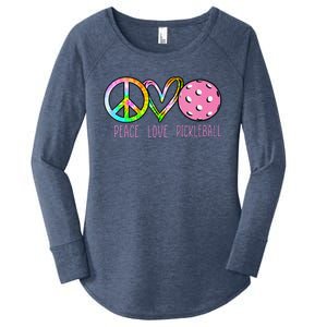 Girls Pickleball Retired Ladies Peace Love Pickleball Women's Perfect Tri Tunic Long Sleeve Shirt