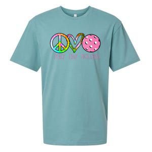 Girls Pickleball Retired Ladies Peace Love Pickleball Sueded Cloud Jersey T-Shirt