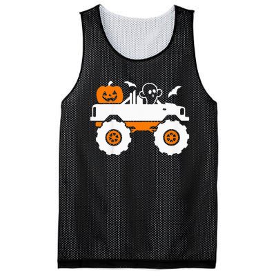 Ghost Pumpkin Riding Monster Truck Lazy Halloween Costume Mesh Reversible Basketball Jersey Tank