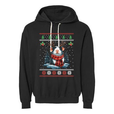 Guinea Pig Reindeer Christmas Xmas Swea Garment-Dyed Fleece Hoodie