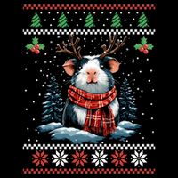 Guinea Pig Reindeer Christmas Xmas Swea 7-Panel Snapback Hat