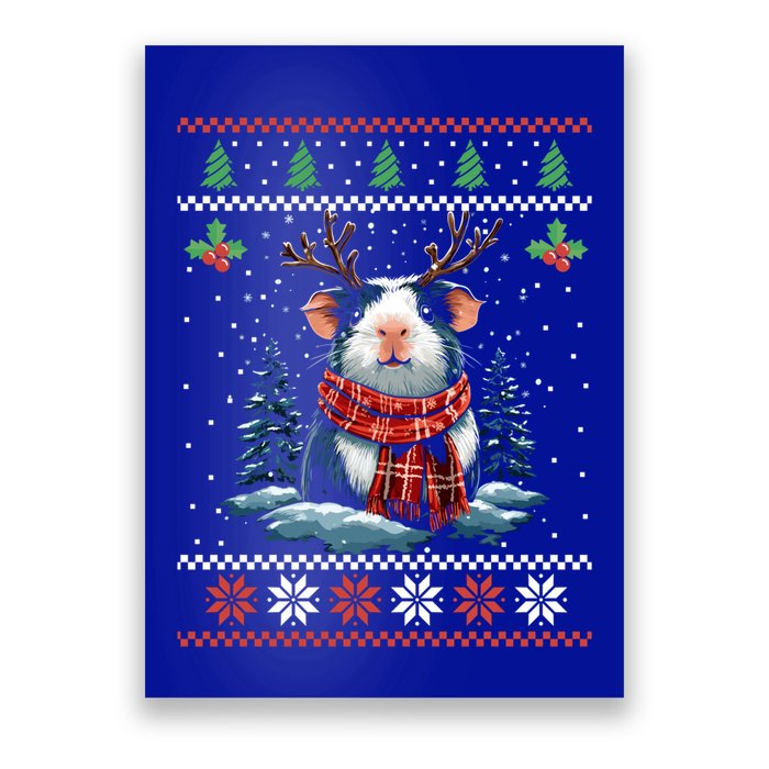 Guinea Pig Reindeer Christmas Xmas Swea Poster