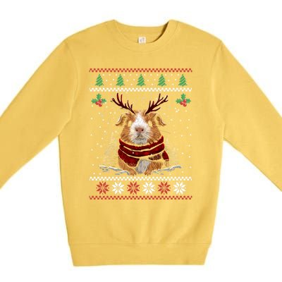 Guinea Pig Reindeer Christmas Xmas Swea Premium Crewneck Sweatshirt