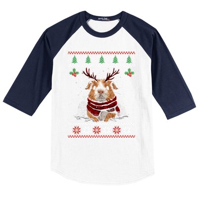 Guinea Pig Reindeer Christmas Xmas Swea Baseball Sleeve Shirt