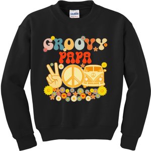 Groovy Papa Retro Matching Family Baby Shower Father's Day Kids Sweatshirt