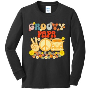 Groovy Papa Retro Matching Family Baby Shower Father's Day Kids Long Sleeve Shirt