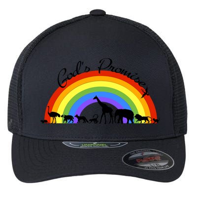 God's Promise Rainbow, Animals Of Noah's Ark Flexfit Unipanel Trucker Cap