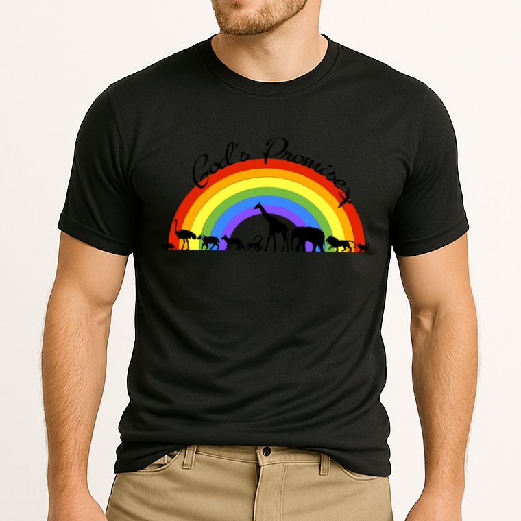 God's Promise Rainbow, Animals Of Noah's Ark Performance Shirt