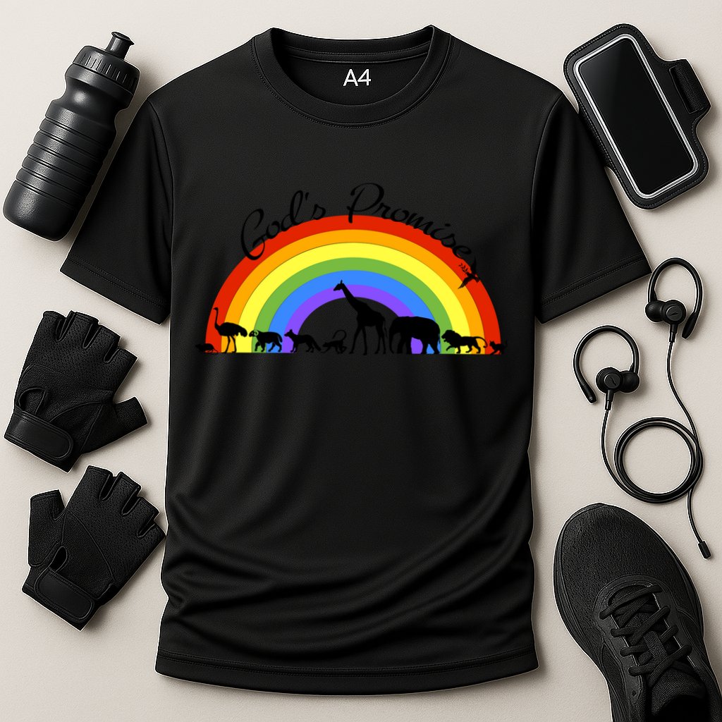 God's Promise Rainbow, Animals Of Noah's Ark Performance Shirt