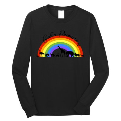 God's Promise Rainbow, Animals Of Noah's Ark Long Sleeve Shirt