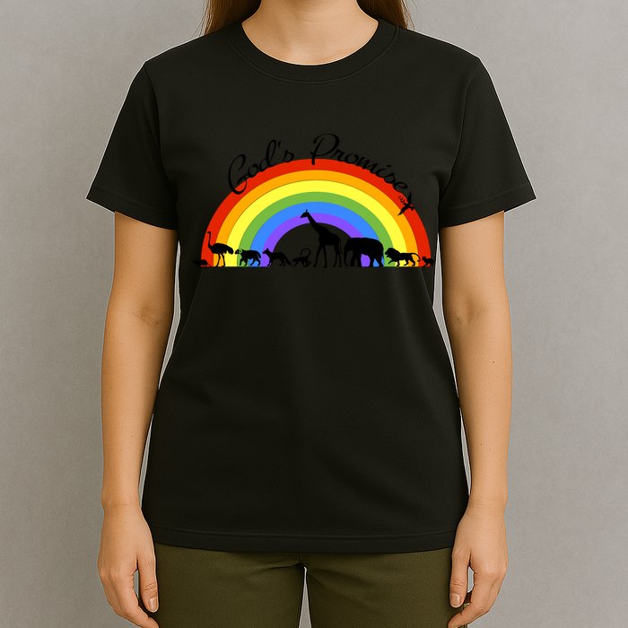 God's Promise Rainbow, Animals Of Noah's Ark T-Shirt