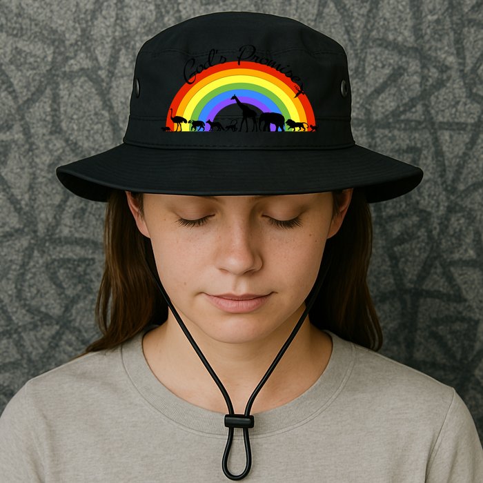 God's Promise Rainbow, Animals Of Noah's Ark Bucket Hat