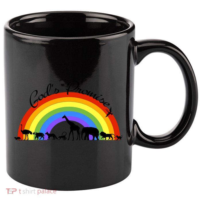 God's Promise Rainbow, Animals Of Noah's Ark 11oz C Handle Ceramic Mug