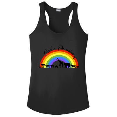 God's Promise Rainbow, Animals Of Noah's Ark Ladies PosiCharge Competitor Racerback Tank