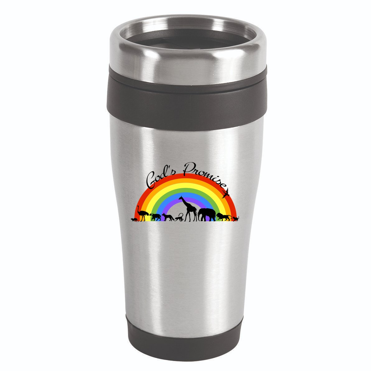 God's Promise Rainbow, Animals Of Noah's Ark 16oz Travel Tumbler