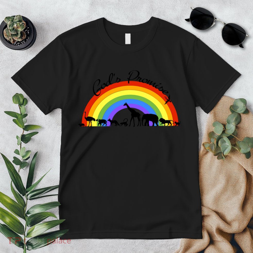God's Promise Rainbow, Animals Of Noah's Ark Premium T-Shirt