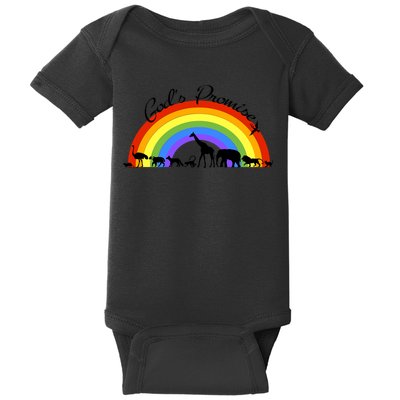 God's Promise Rainbow, Animals Of Noah's Ark Baby Bodysuit