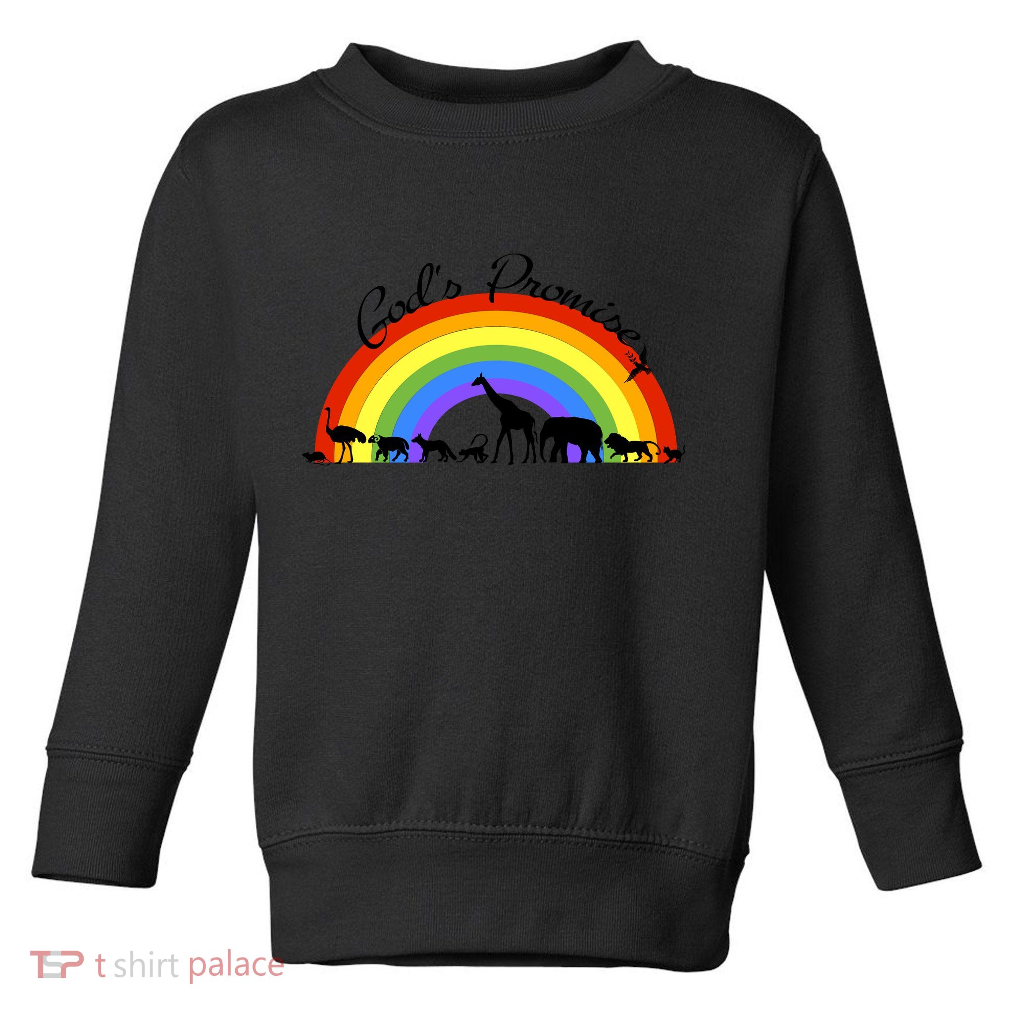 God's Promise Rainbow, Animals Of Noah's Ark Toddler Sweatshirt