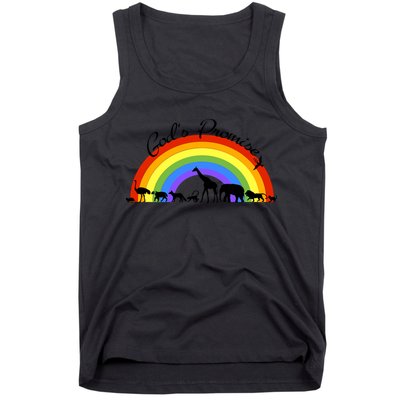 God's Promise Rainbow, Animals Of Noah's Ark Tank Top