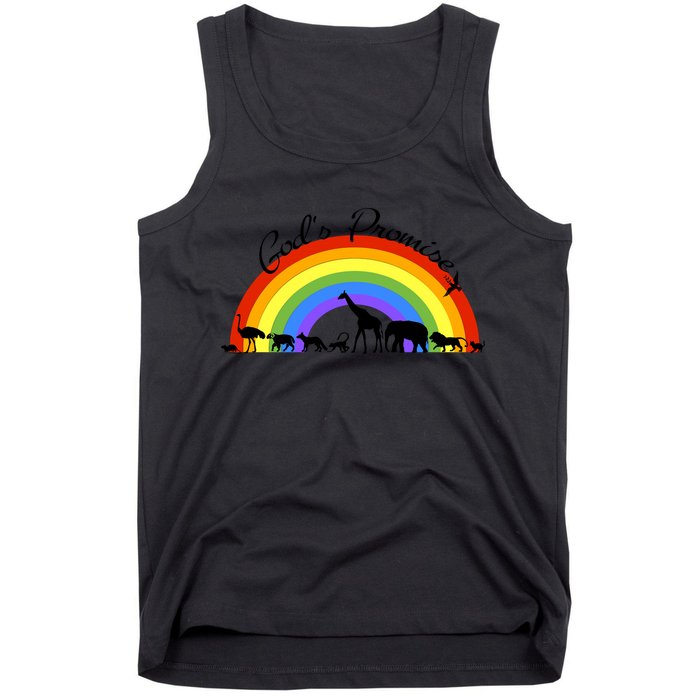 God's Promise Rainbow, Animals Of Noah's Ark Tank Top