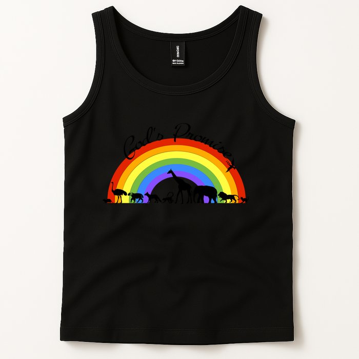 God's Promise Rainbow, Animals Of Noah's Ark Tank Top