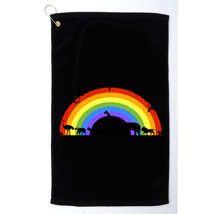 God's Promise Rainbow, Animals Of Noah's Ark Golf Towel
