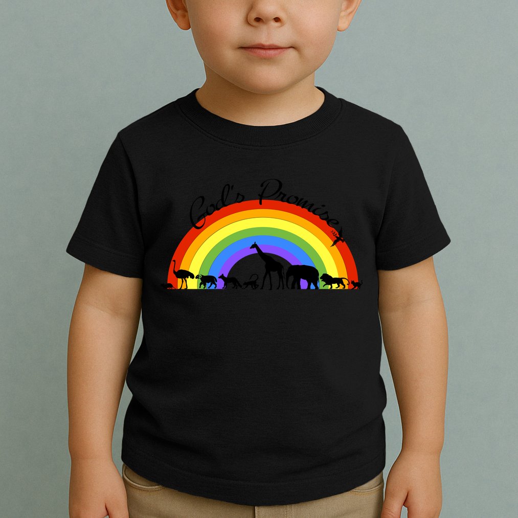 God's Promise Rainbow, Animals Of Noah's Ark Toddler T-Shirt