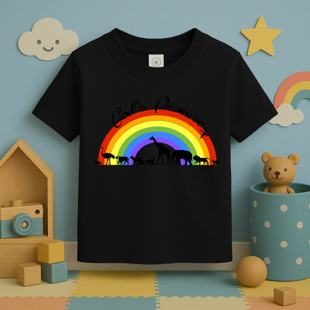 God's Promise Rainbow, Animals Of Noah's Ark Toddler T-Shirt