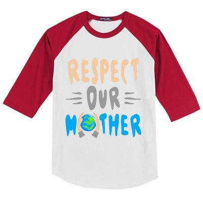 Green Planet Respect Our Mother Earth Environt Meaningful Gift Kids Colorblock Raglan Jersey