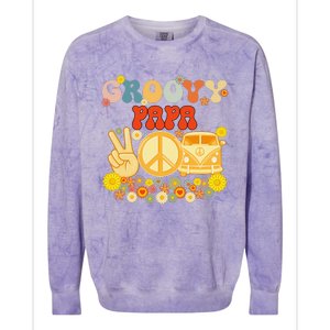 Groovy Papa Retro Matching Family Baby Shower Father's Day Colorblast Crewneck Sweatshirt