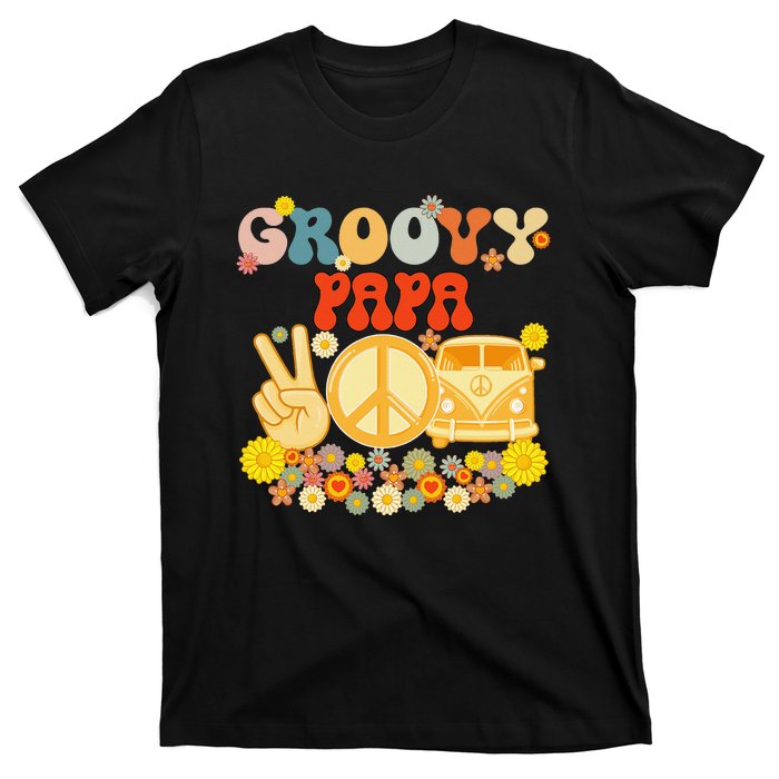 Groovy Papa Retro Matching Family Baby Shower Father's Day T-Shirt