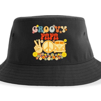 Groovy Papa Retro Matching Family Baby Shower Father's Day Sustainable Bucket Hat