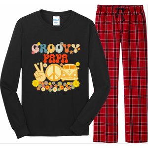 Groovy Papa Retro Matching Family Baby Shower Father's Day Long Sleeve Pajama Set