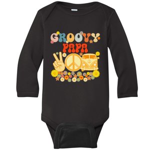 Groovy Papa Retro Matching Family Baby Shower Father's Day Baby Long Sleeve Bodysuit