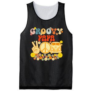 Groovy Papa Retro Matching Family Baby Shower Father's Day Mesh Reversible Basketball Jersey Tank