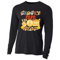 Groovy Papa Retro Matching Family Baby Shower Father's Day Cooling Performance Long Sleeve Crew