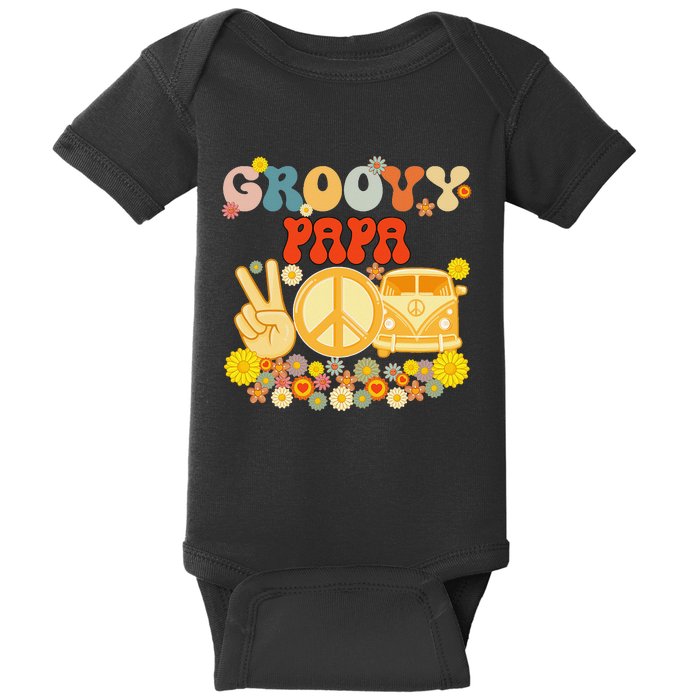 Groovy Papa Retro Matching Family Baby Shower Father's Day Baby Bodysuit