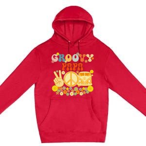 Groovy Papa Retro Matching Family Baby Shower Father's Day Premium Pullover Hoodie