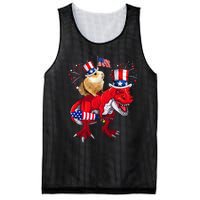 Guinea Pig Ridding TRex 4th Of July Fireworks Lover Family Mesh Reversible Basketball Jersey Tank